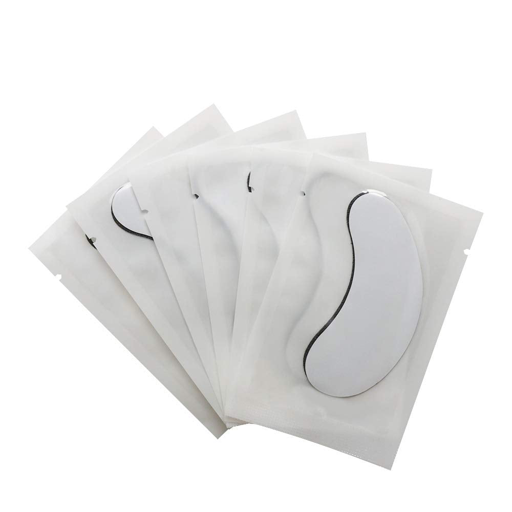 100 Pairs Set Under Eye Pads Disposable Eye Gel Patches for Eyelash Extensions Tool Kit, Black Film