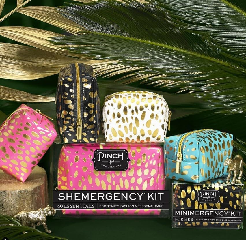 Pinch Provisions Shemergency Kit for Her, 40 Emergency Essential Items, Compact, Multi-Functional Pouch, Gift for Women, Birthday, Bachelorette Parties, and More!