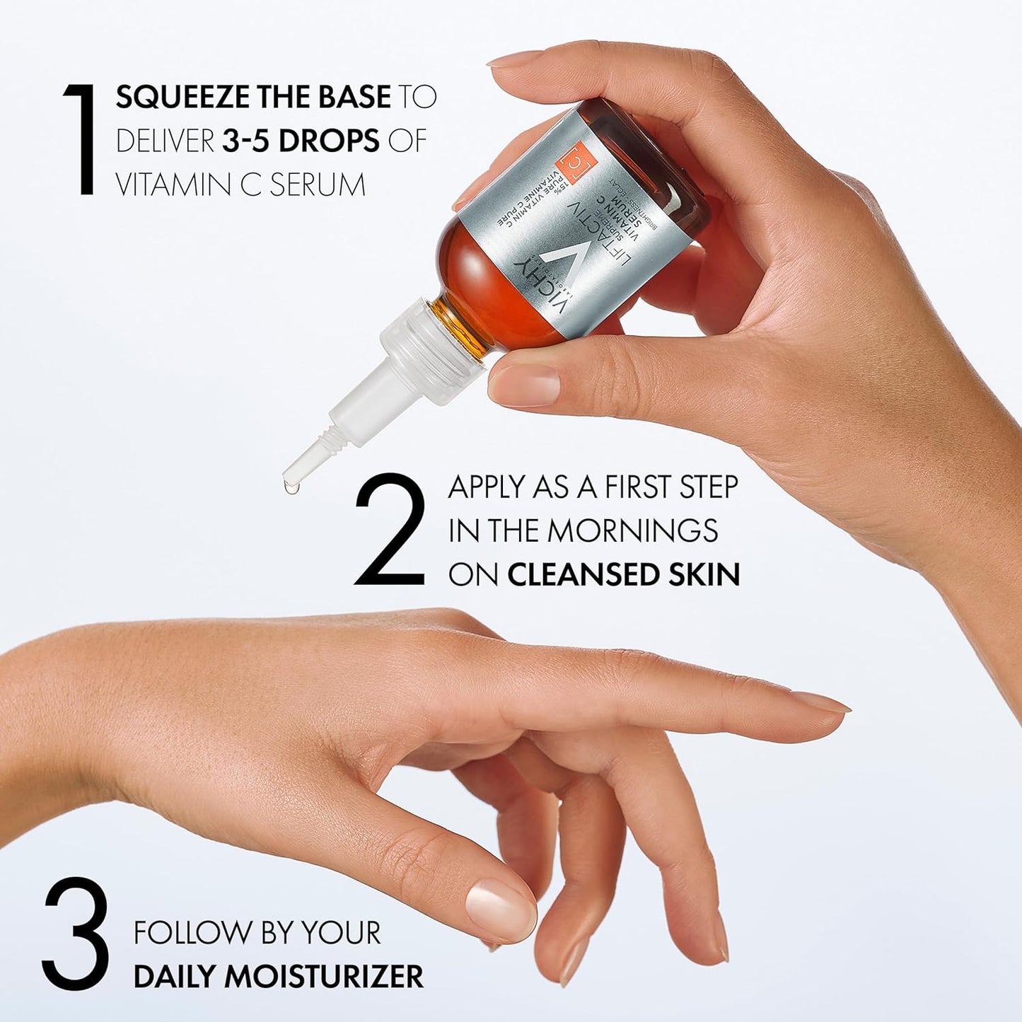 Vichy LiftActiv Vitamin C Serum For Face, Brightening Serum With Pure Vitamin C + Hyaluronic Acid + Vitamin E, Reduces Fine Lines, Smooths Skin Texture, Improves Radiance, Anti Aging