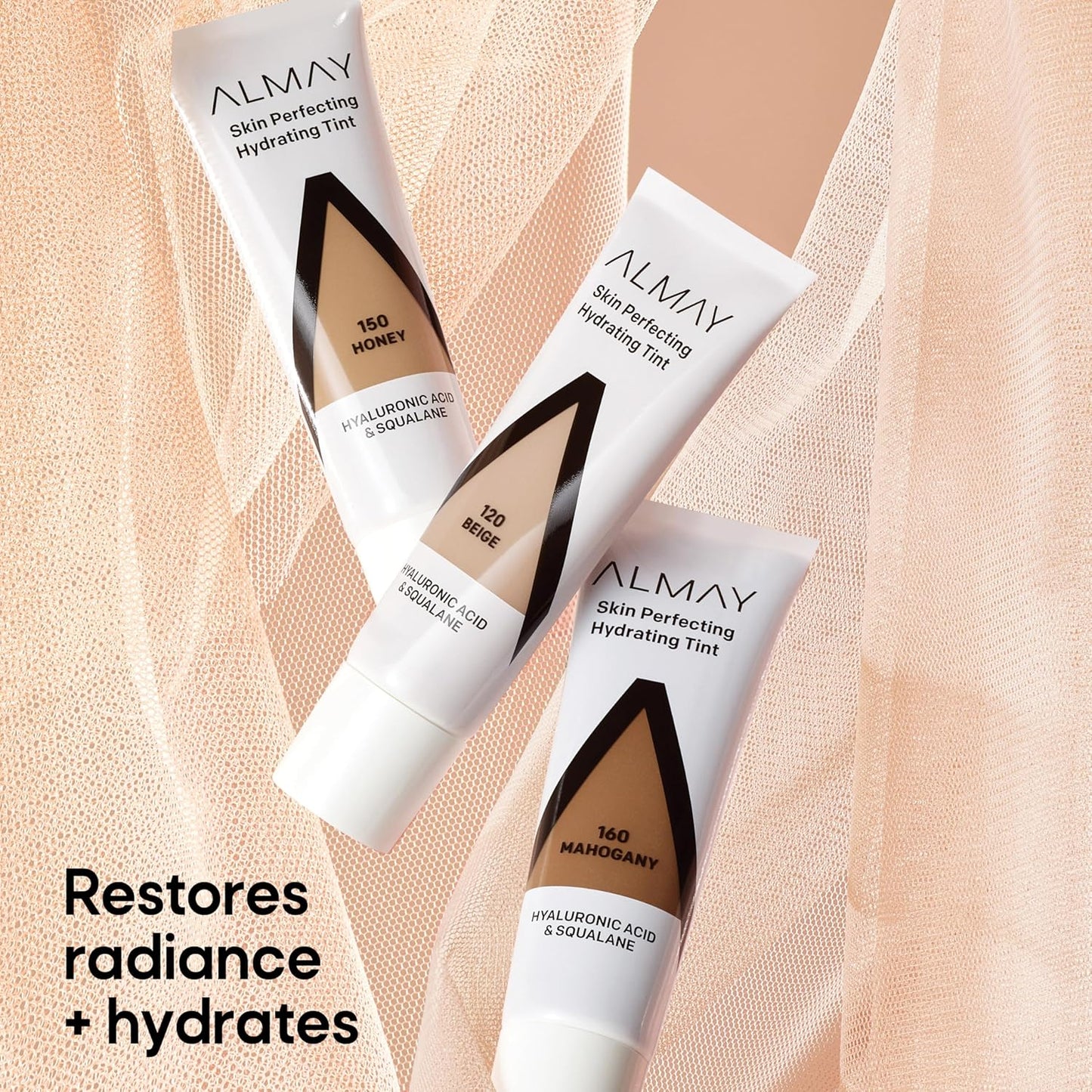 Almay Hydrating Liquid Foundation Tint, Lightweight with Light Coverage, Naturally Dewy Finish, Hypoallergenic, Dermatologist TestedFragrance Free, 120 Beige, 0.94 fl oz.