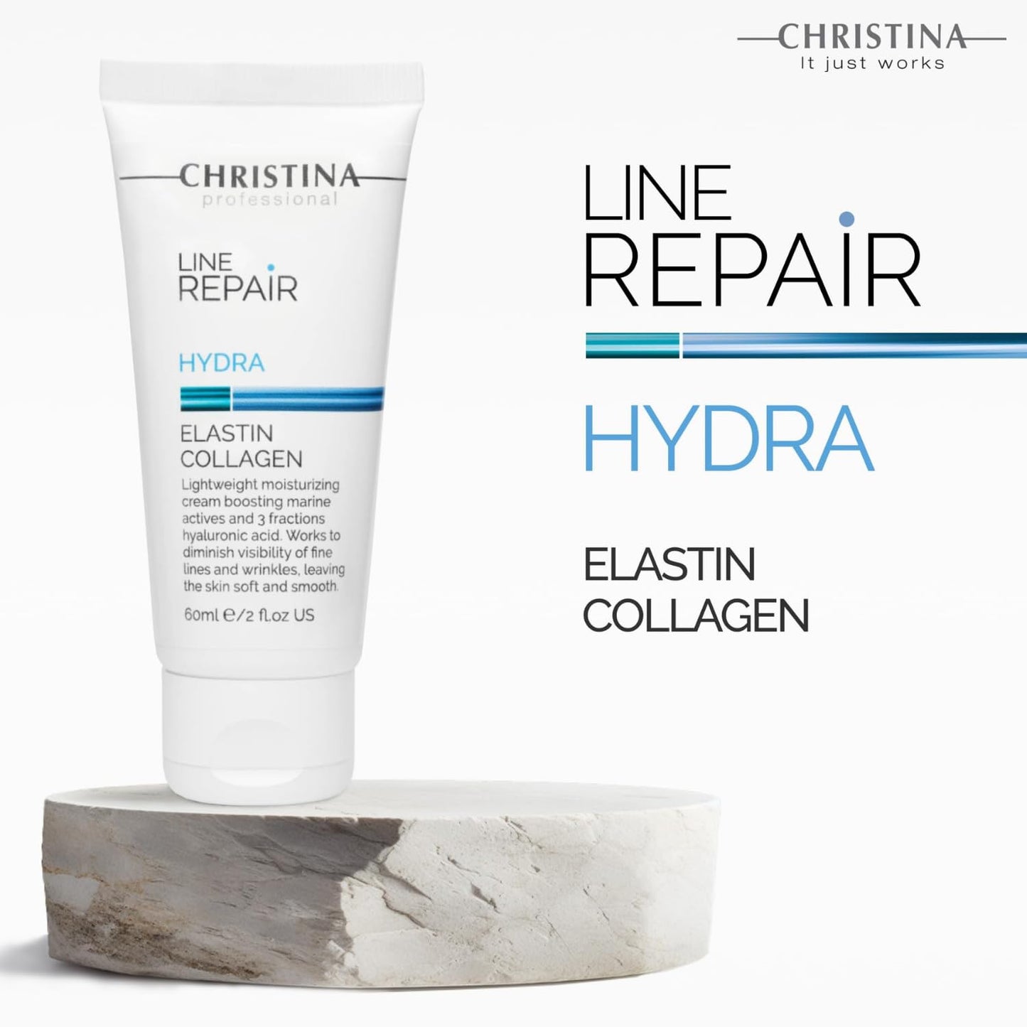 Christina Line Repair Elastin Collagen Cream for Face with Hyaluronic Acid | Face Repair Cream Nourishes and Replenishes the Skin 60ml / 2 fl.oz