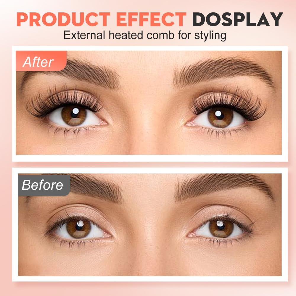 Heated Eyelash Curler, 2025 New Electric Eyelash Curler, Portable USB Type-C Makeup Tools for Travel,Women (Black*2)