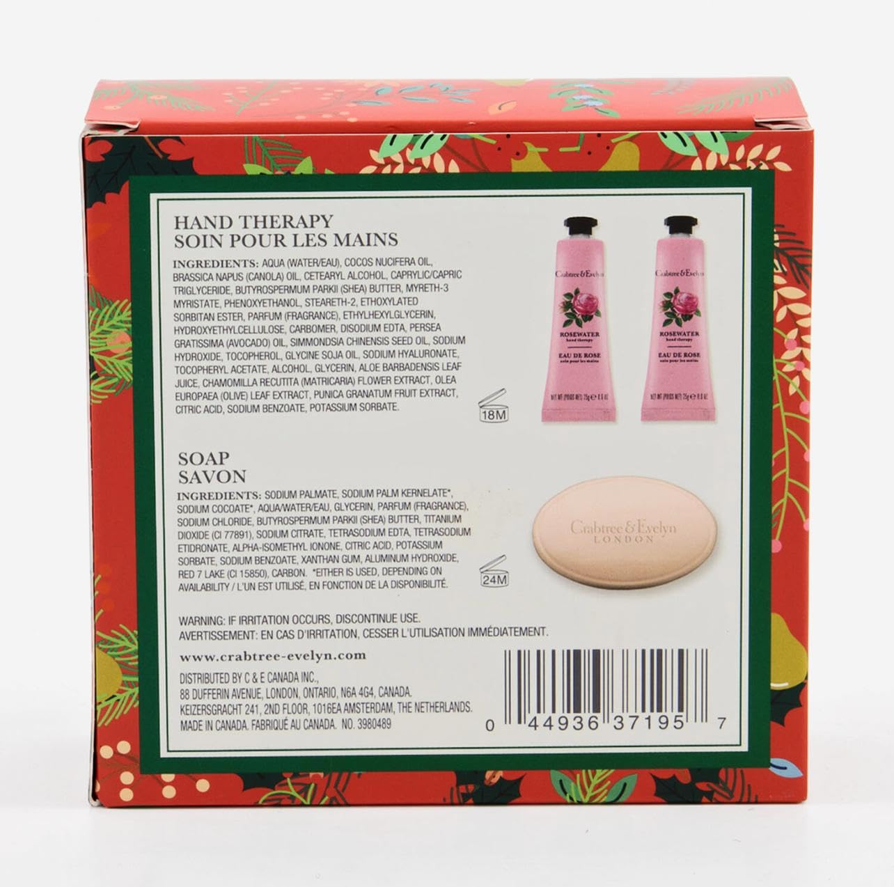 Crabtree & Evelyn Rosewater Bar Soap & Hand Therapy Gift Set