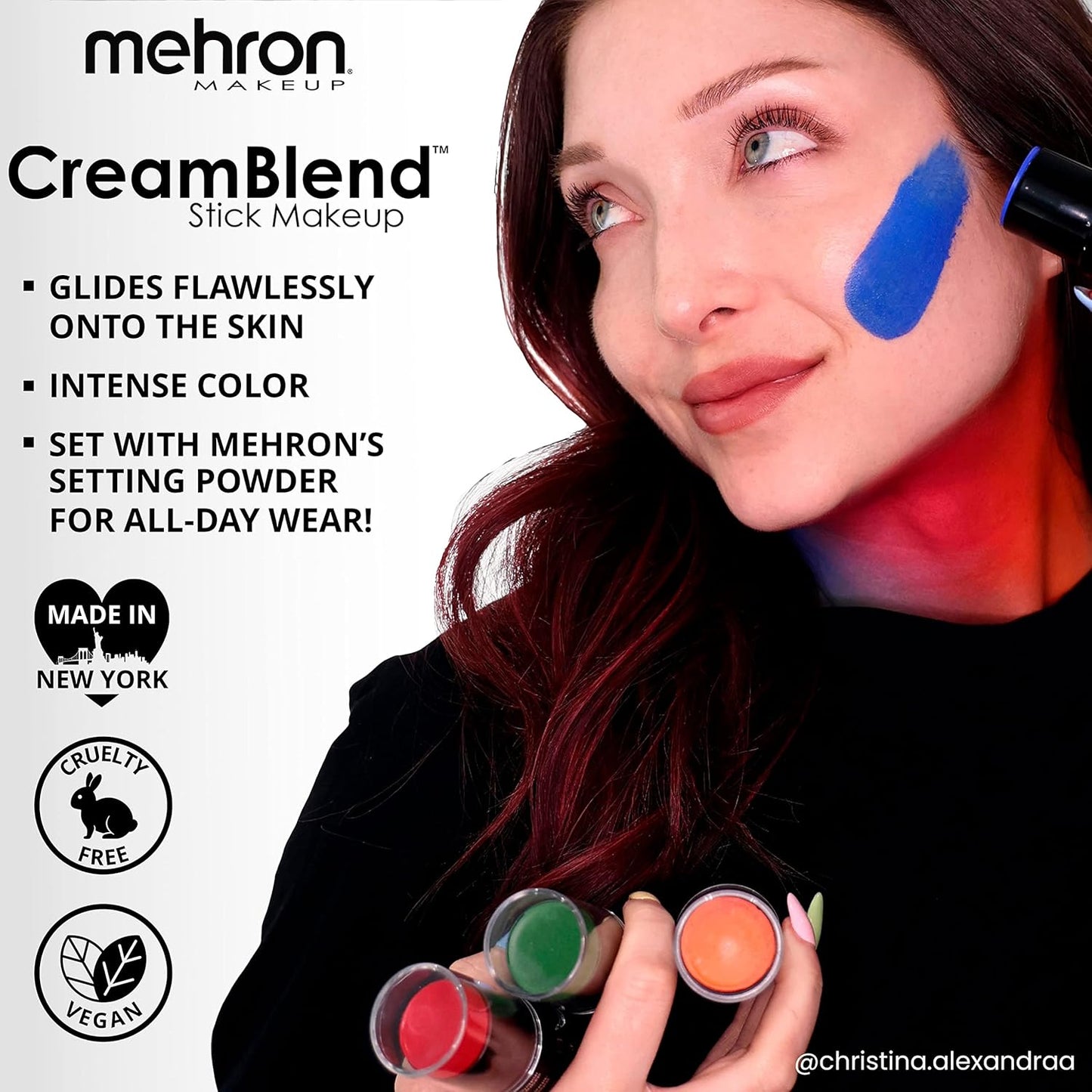 Mehron Makeup CreamBlend Stick | Face Paint, Body Paint, & Foundation Cream Makeup | Body Paint Stick .75 oz (21 g) (Green)