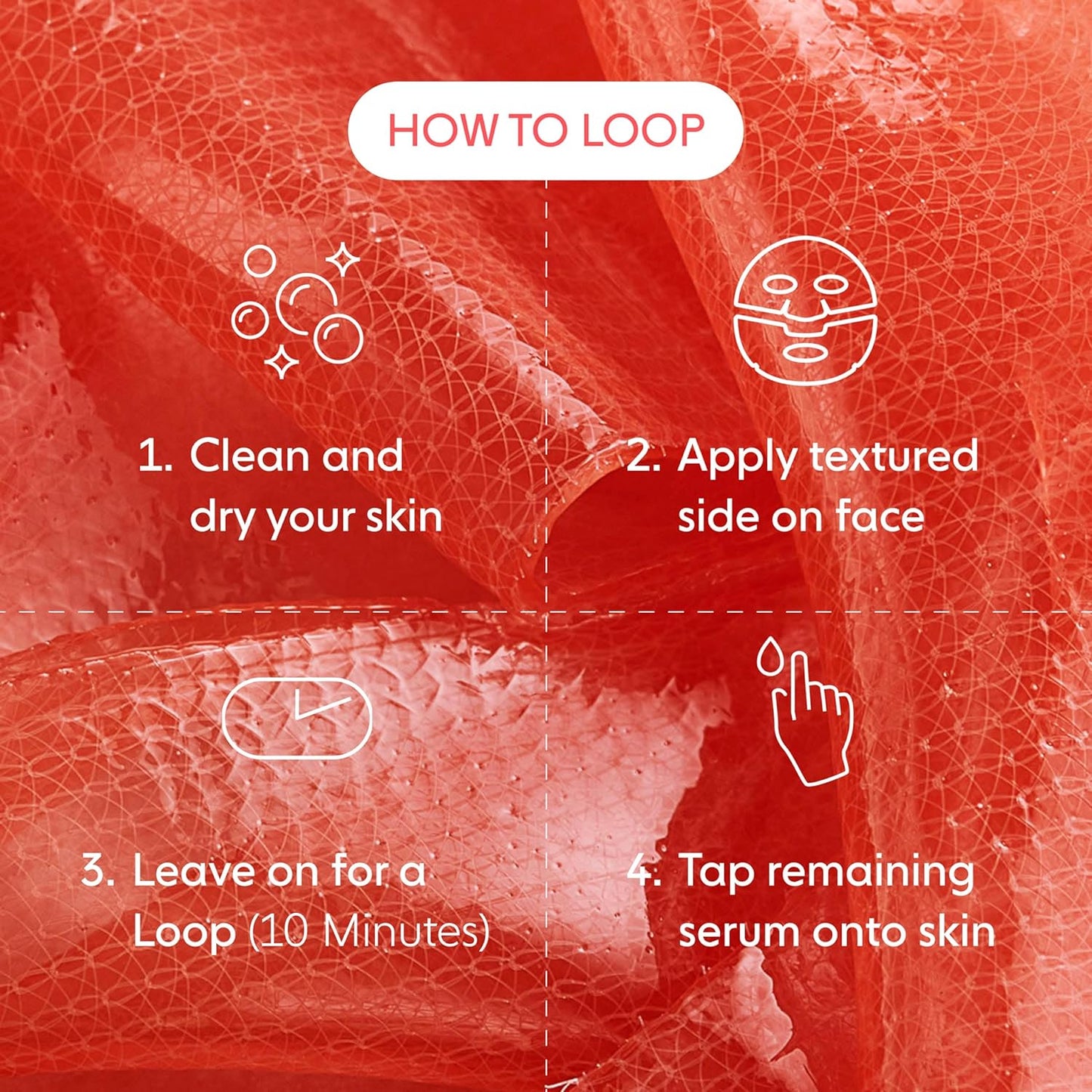 LOOPS WEEKLY RESET - Rejuvenating Hydrogel Face Mask - Rejuvenate, Hydrate, Refine and Visibly Plump for Youthful Glow - Super Moisturizing and Pore Refining - Reduces Signs of Puffiness - 1 Pc